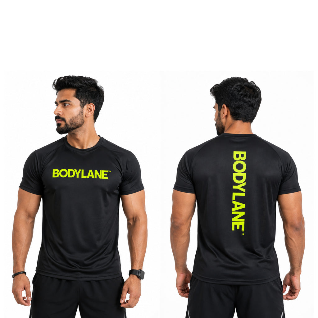 BODYLANE HIGH-PERFORMANCE POLYESTER GYM T-SHIRT