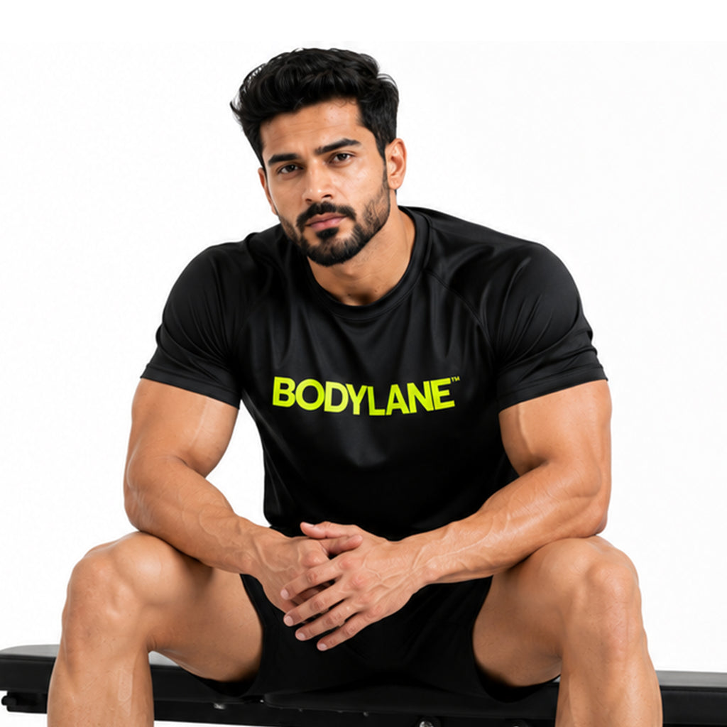 BODYLANE HIGH-PERFORMANCE POLYESTER GYM T-SHIRT