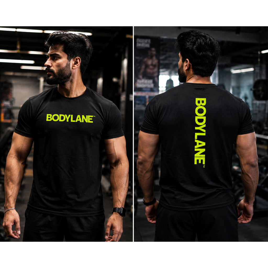 BODYLANE HIGH-PERFORMANCE POLYESTER GYM T-SHIRT