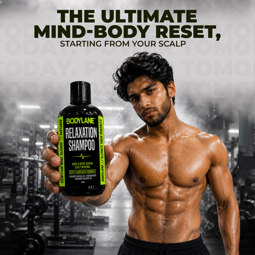 bodylane shampoo image with male model