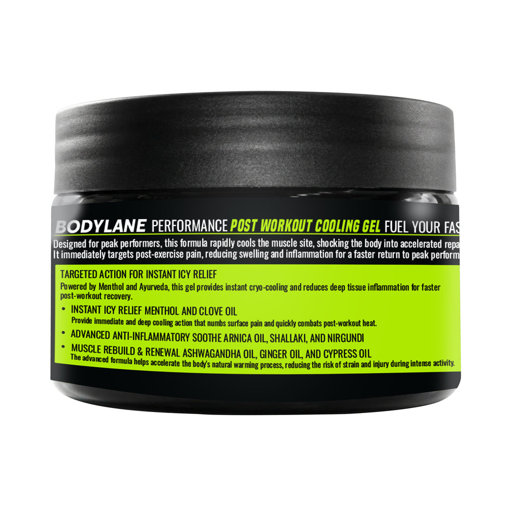 Bodylane Post Workout Cooling Gel with Arnica, Shallaki, and Ashwagandha for Anti-Inflammatory Relief