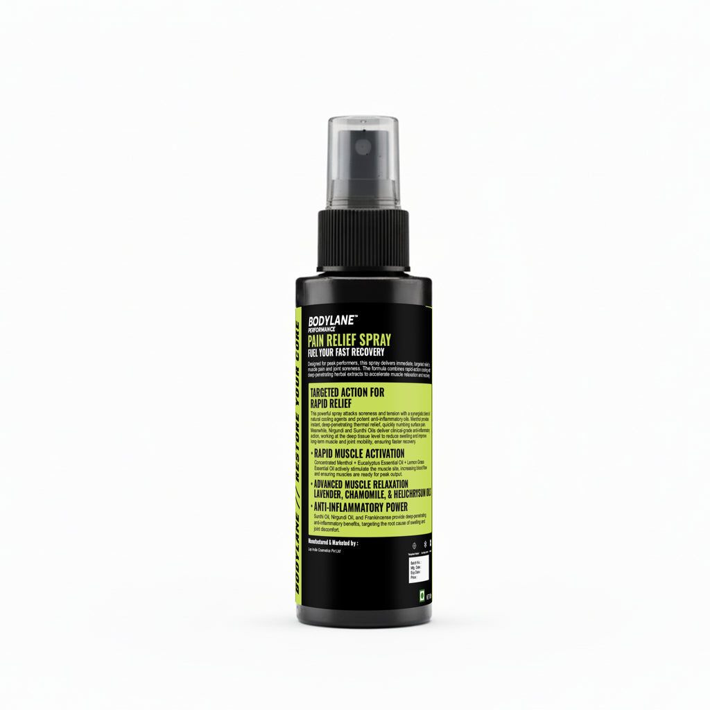 Bodylane Spray - Fast Pain Relief for Knee and Leg Joints in Male Bodybuilder