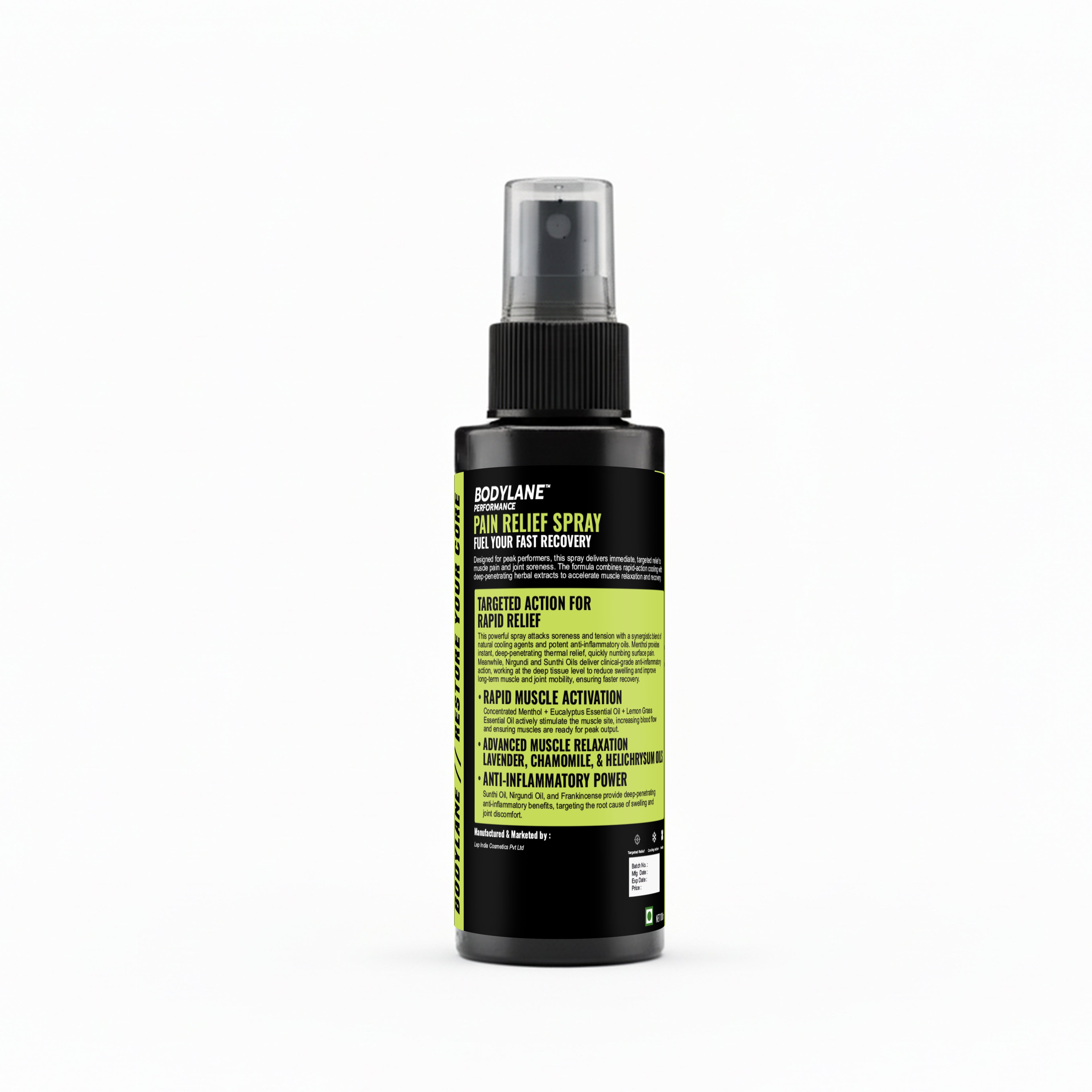 Bodylane Spray - Fast Pain Relief for Knee and Leg Joints in Male Bodybuilder