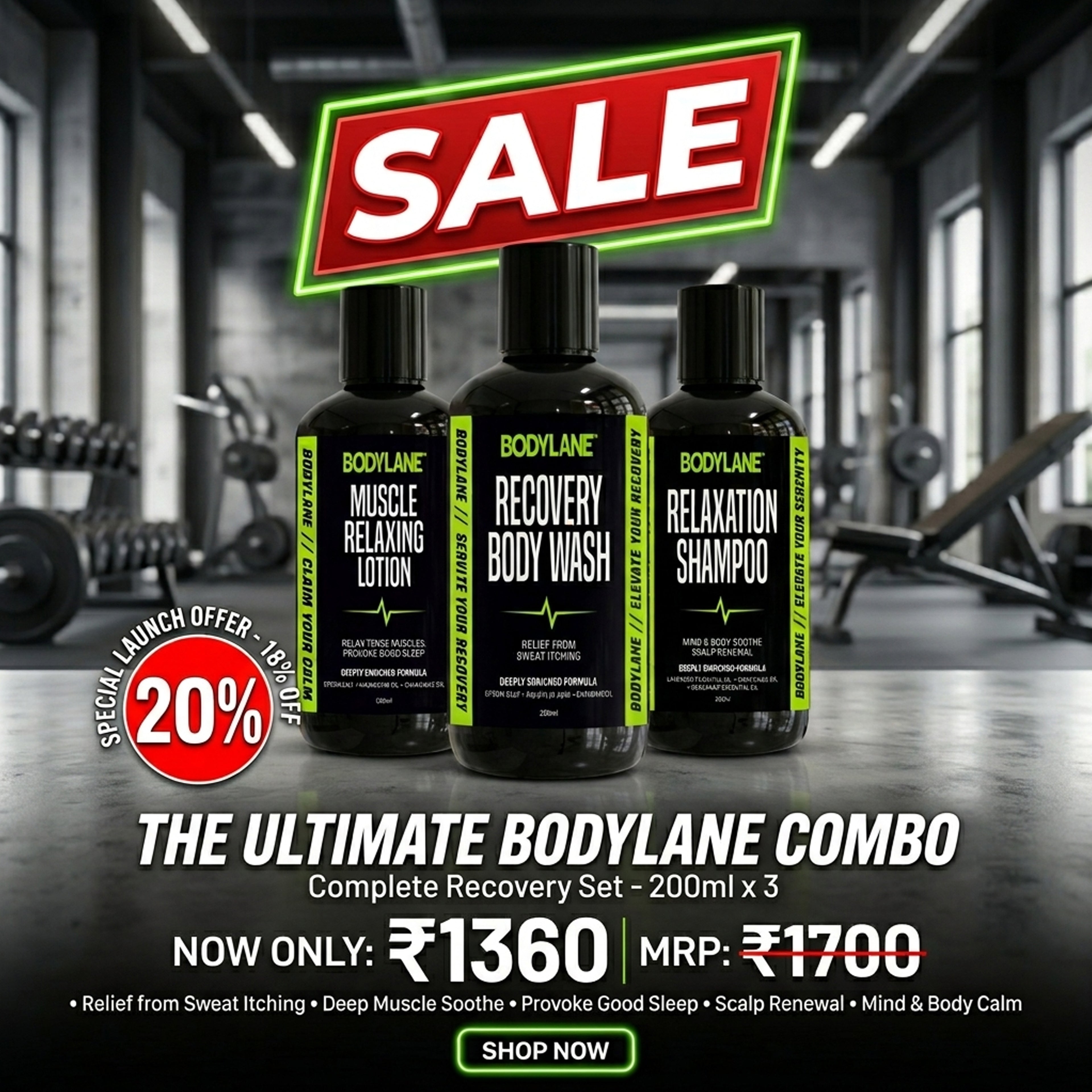 BODYLANE BODYWASH + LOTION + SHAMPOO COMBO